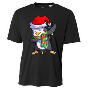 Christmas Dabbing Penguin Matching Family Cooling Performance Crew T-Shirt