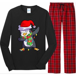 Christmas Dabbing Penguin Matching Family Long Sleeve Pajama Set