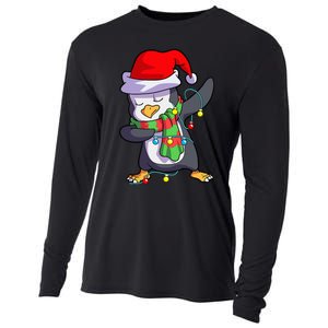 Christmas Dabbing Penguin Matching Family Cooling Performance Long Sleeve Crew