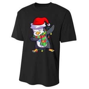 Christmas Dabbing Penguin Matching Family Performance Sprint T-Shirt