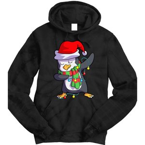 Christmas Dabbing Penguin Matching Family Tie Dye Hoodie