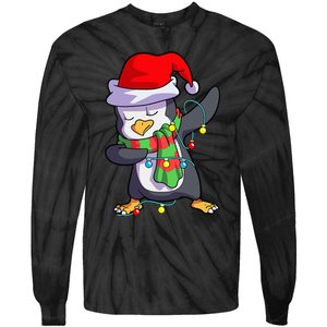 Christmas Dabbing Penguin Matching Family Tie-Dye Long Sleeve Shirt