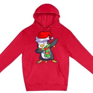 Christmas Dabbing Penguin Matching Family Premium Pullover Hoodie