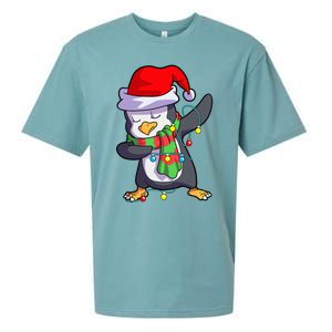 Christmas Dabbing Penguin Matching Family Sueded Cloud Jersey T-Shirt