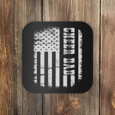 Cheer Dad Proud Cheerleading American Flag Best Cheer Dad Coaster