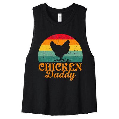 Chicken Daddy Poultry Farmer FatherS Day Women's Racerback Cropped Tank