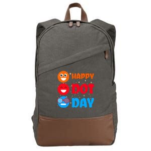 Cute Dot Pattern Art Smile September National Happy Dot Day Cute Gift Cotton Canvas Backpack