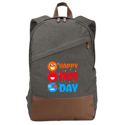 Cute Dot Pattern Art Smile September National Happy Dot Day Cute Gift Cotton Canvas Backpack