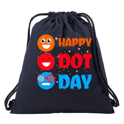 Cute Dot Pattern Art Smile September National Happy Dot Day Cute Gift Drawstring Bag