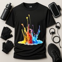 Cool Design Paint Splatter Graphic Performance Shirt