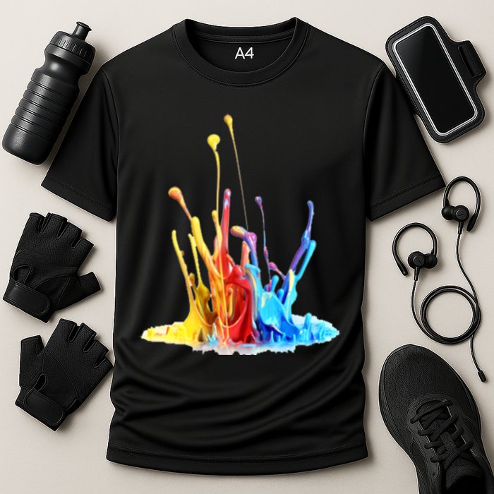 Cool Design Paint Splatter Graphic Performance Shirt