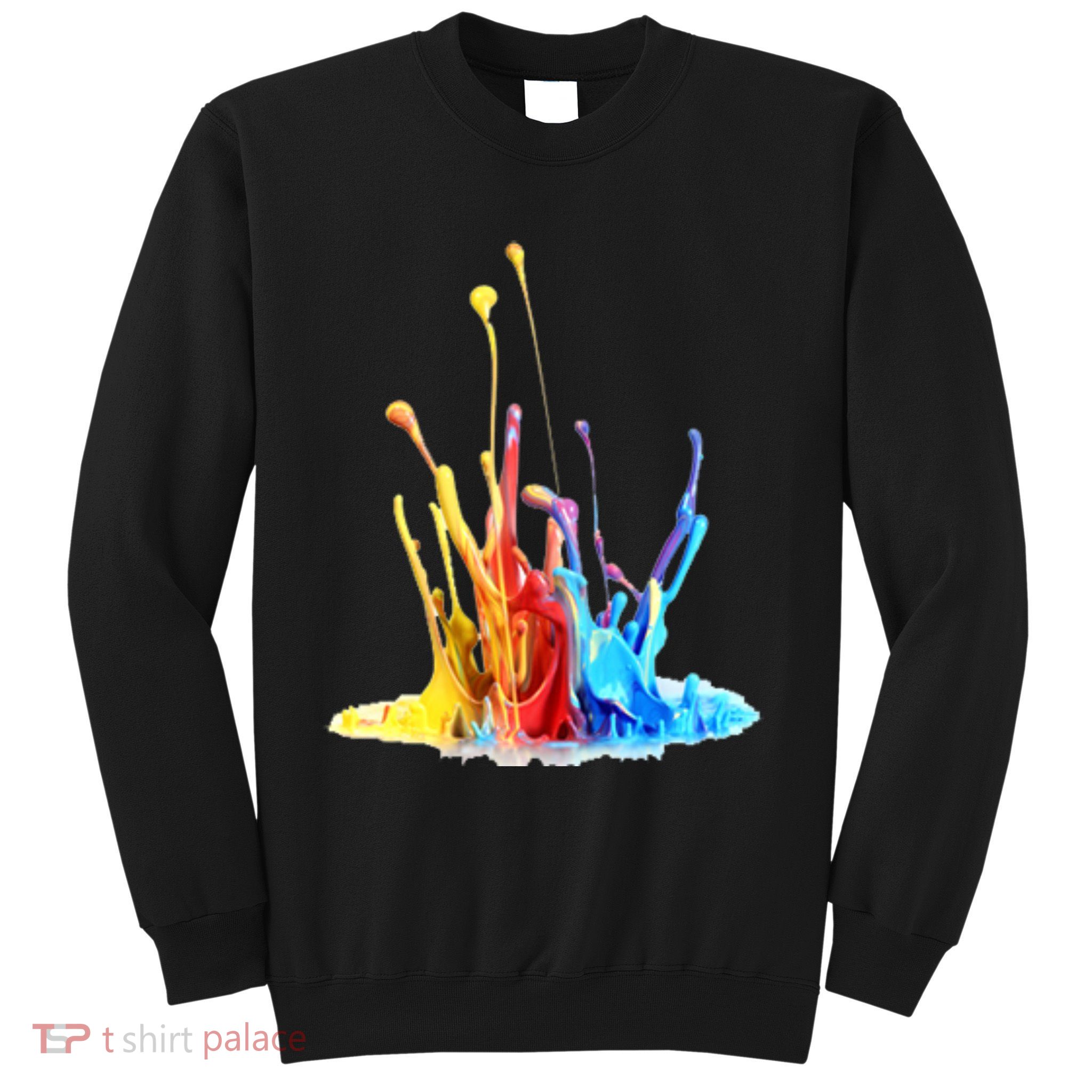 Cool Design Paint Splatter Graphic Sweatshirt