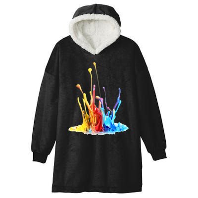 Cool Design Paint Splatter Graphic Hooded Wearable Blanket