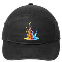 Cool Design Paint Splatter Graphic 7-Panel Snapback Hat