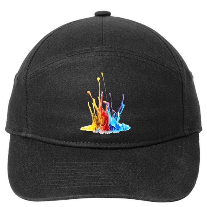 Cool Design Paint Splatter Graphic 7-Panel Snapback Hat