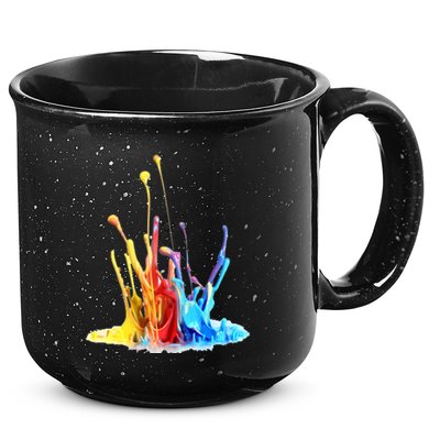 Cool Design Paint Splatter Graphic 15oz Campfire Ceramic Mug