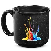 Cool Design Paint Splatter Graphic 15oz Campfire Ceramic Mug