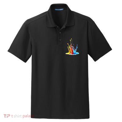 Cool Design Paint Splatter Graphic Dry Zone Grid Polo