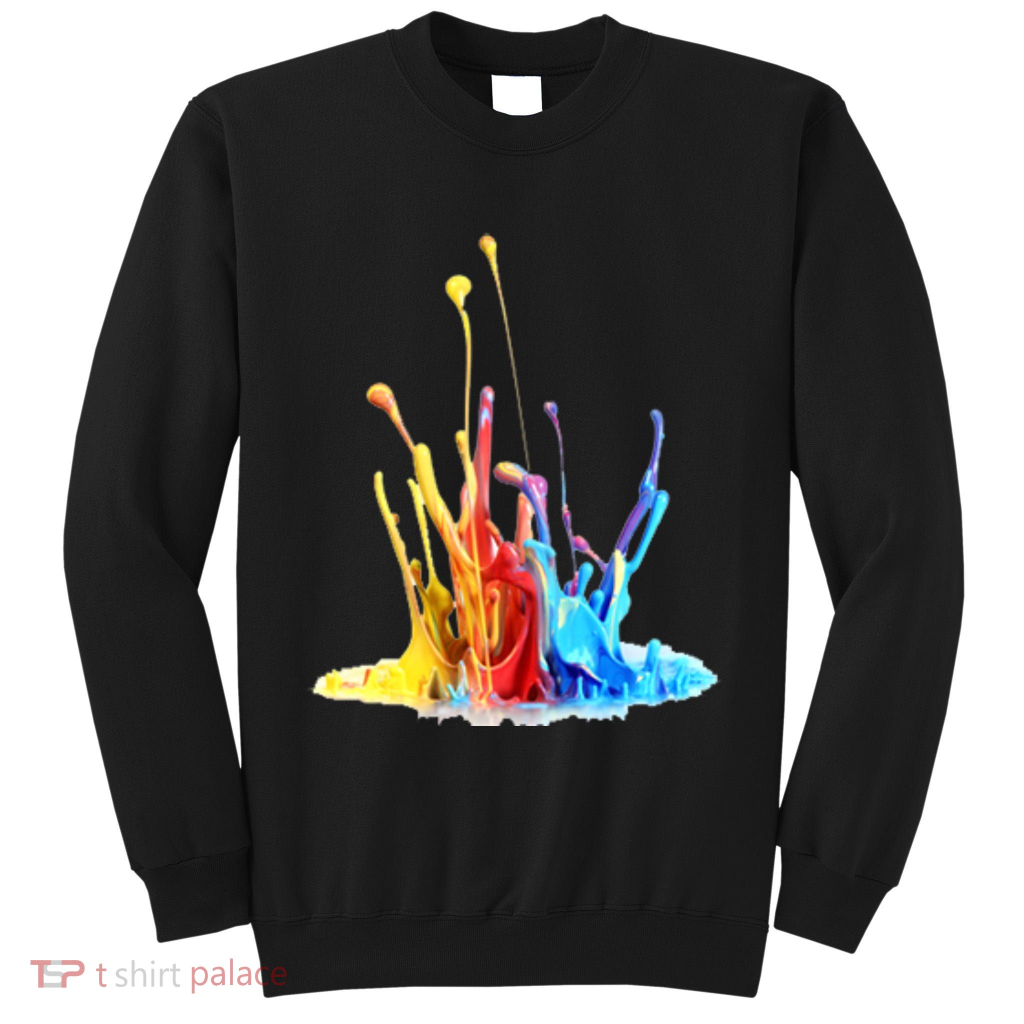 Cool Design Paint Splatter Graphic Tall Sweatshirt