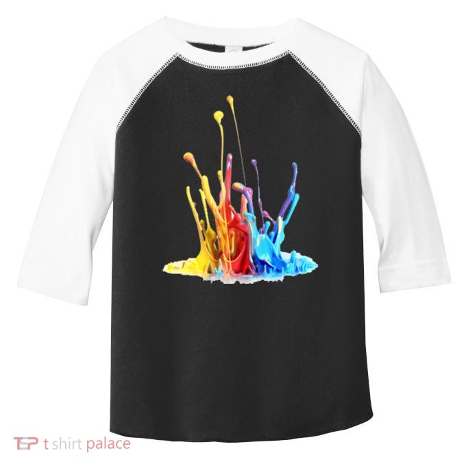 Cool Design Paint Splatter Graphic Toddler Fine Jersey T-Shirt