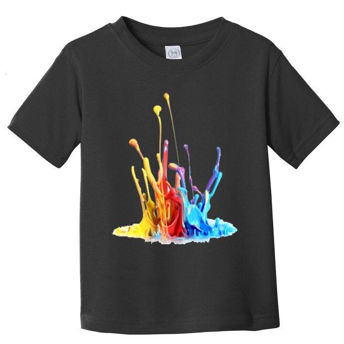 Cool Design Paint Splatter Graphic Toddler T-Shirt