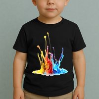 Cool Design Paint Splatter Graphic Toddler T-Shirt