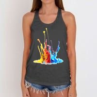 Cool Design Paint Splatter Graphic Women's Knotted Racerback Tank