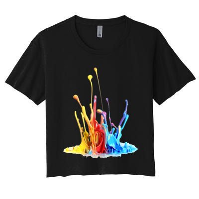 Cool Design Paint Splatter Graphic Crop Top