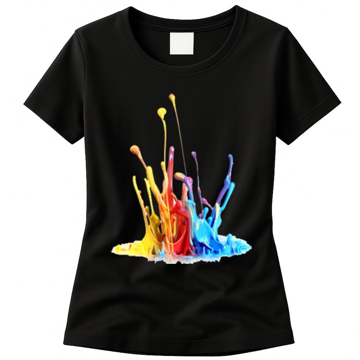 Cool Design Paint Splatter Graphic Womens T-Shirt