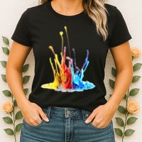 Cool Design Paint Splatter Graphic Womens T-Shirt