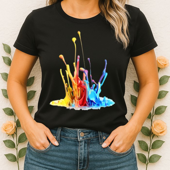 Cool Design Paint Splatter Graphic Womens T-Shirt