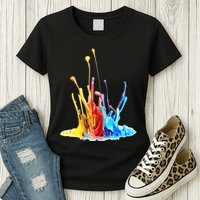 Cool Design Paint Splatter Graphic Womens T-Shirt
