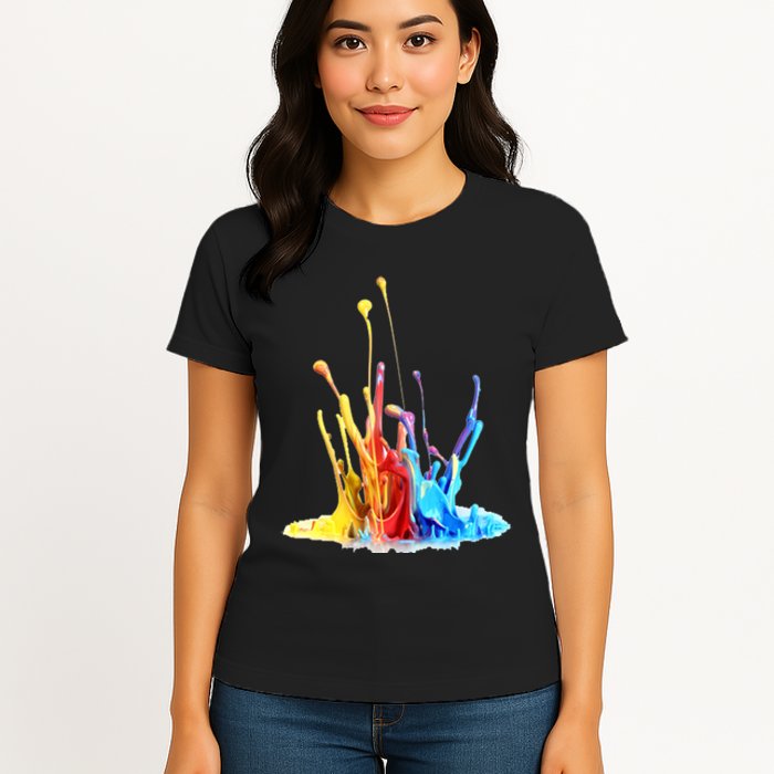 Cool Design Paint Splatter Graphic Womens T-Shirt