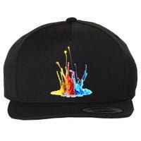 Cool Design Paint Splatter Graphic Wool Snapback Cap