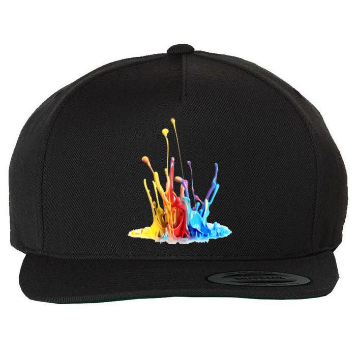 Cool Design Paint Splatter Graphic Wool Snapback Cap