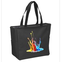 Cool Design Paint Splatter Graphic Zip Tote Bag