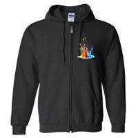 Cool Design Paint Splatter Graphic Full Zip Hoodie