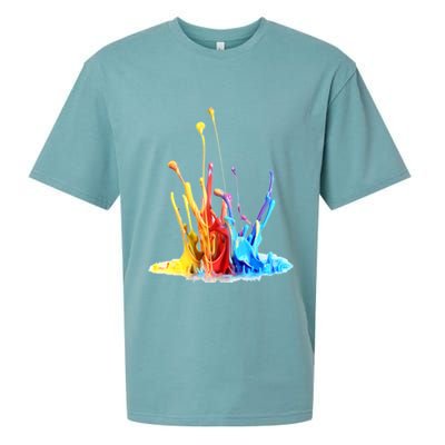 Cool Design Paint Splatter Graphic Sueded Cloud Jersey T-Shirt