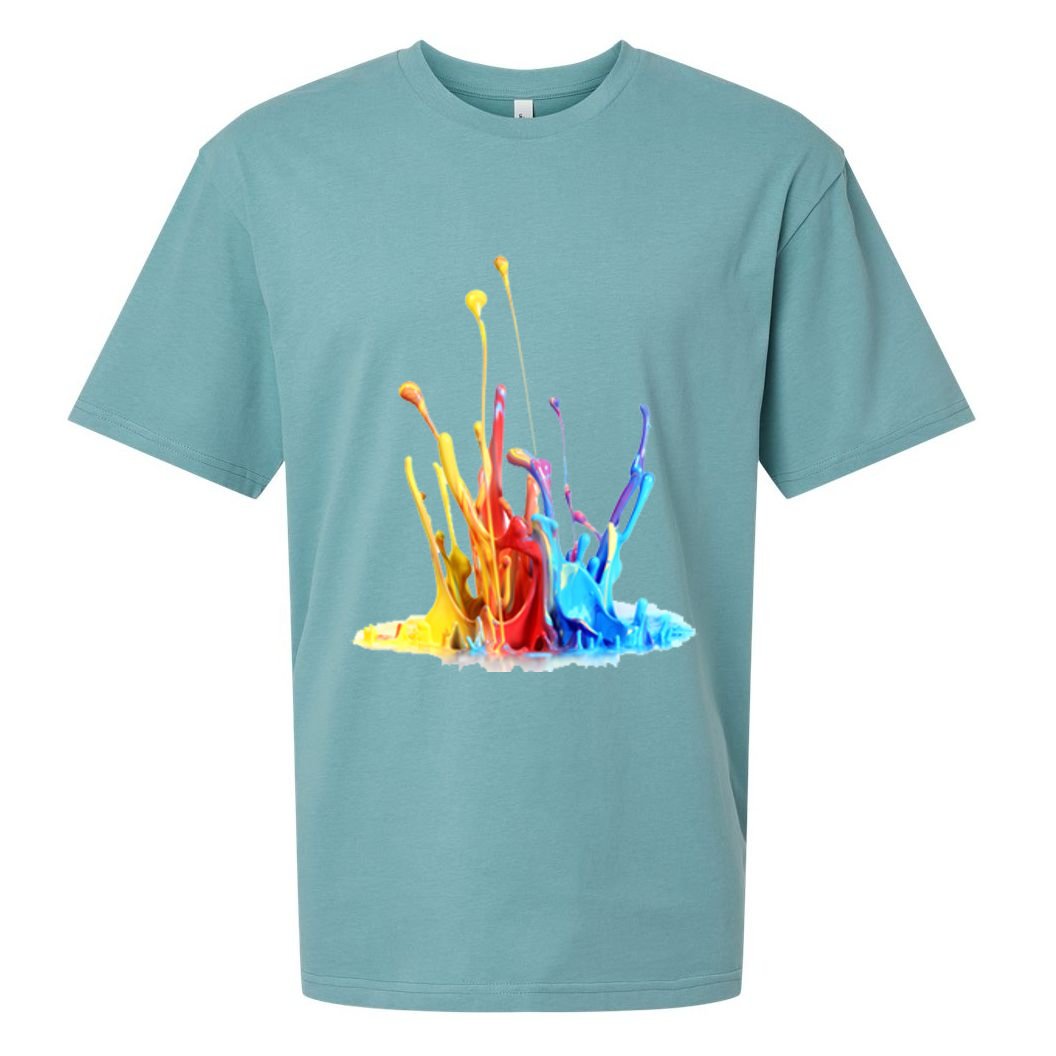 Cool Design Paint Splatter Graphic Sueded Cloud Jersey T-Shirt