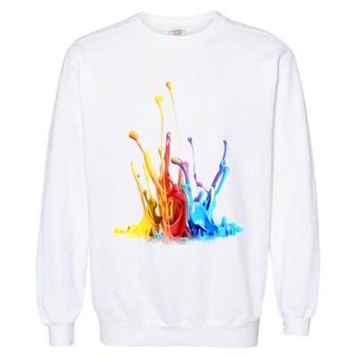 Cool Design Paint Splatter Graphic Garment-Dyed Sweatshirt