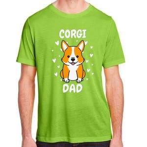 Corgi Dad Papa Daddy Pa Father For Father’s Day Pembroke Adult ChromaSoft Performance T-Shirt