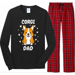 Corgi Dad Papa Daddy Pa Father For Father’s Day Pembroke Long Sleeve Pajama Set