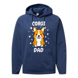 Corgi Dad Papa Daddy Pa Father For Father’s Day Pembroke Performance Fleece Hoodie