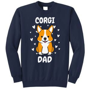 Corgi Dad Papa Daddy Pa Father For Father’s Day Pembroke Tall Sweatshirt