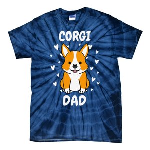 Corgi Dad Papa Daddy Pa Father For Father’s Day Pembroke Tie-Dye T-Shirt