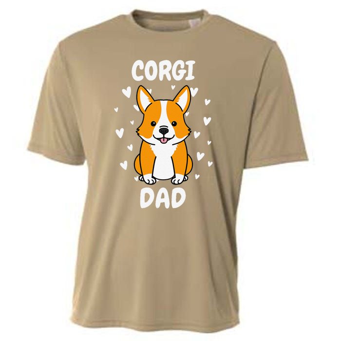 Corgi Dad Papa Daddy Pa Father For Father’s Day Pembroke Cooling Performance Crew T-Shirt