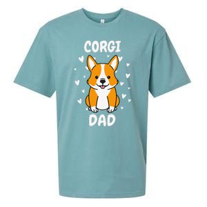 Corgi Dad Papa Daddy Pa Father For Father’s Day Pembroke Sueded Cloud Jersey T-Shirt