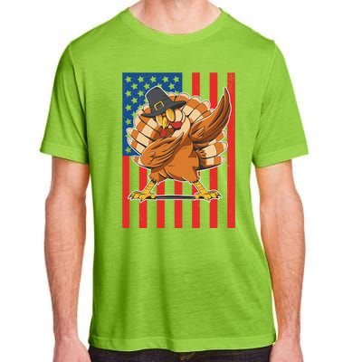 Cool Dabbing Pilgrim Turkey American Thanksgiving Gift Adult ChromaSoft Performance T-Shirt