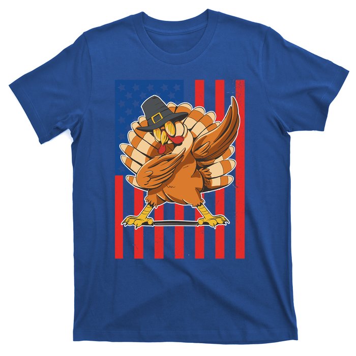 Cool Dabbing Pilgrim Turkey American Thanksgiving Gift T-Shirt