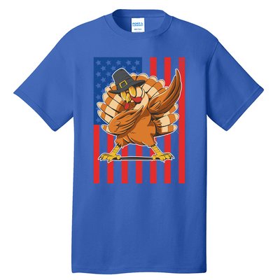 Cool Dabbing Pilgrim Turkey American Thanksgiving Gift Tall T-Shirt